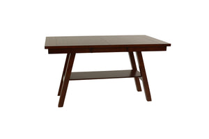 English Elm Dining Rectangle Table with Open Shelf Solid Rubberwood Finish 66" x 40" Contemporary Dining Room Centerpiece Walnut 71 L x 45 W x 7 H B011P192197