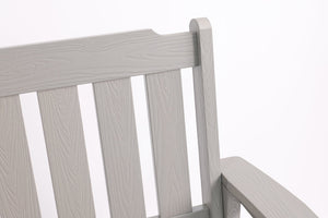 English Elm Weather Resistant Hips Outdoor Bench Slatted Backrest Ergonomic Patio Porch Park Seating W2085P361570