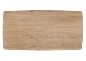 English Elm Modern Arden Warm Wood Dining Table 78.7"W x 39.4"D x 30"H Beige Finish Rounded Corners Cozy Gatherings B011P373695