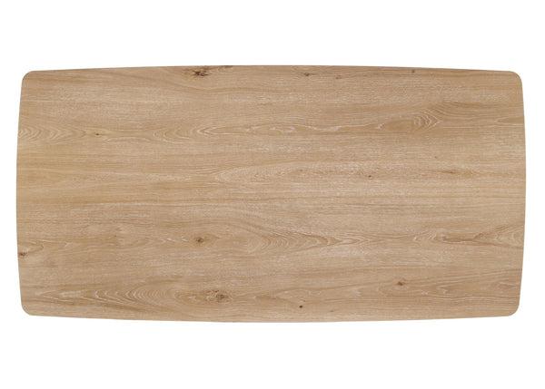 English Elm Modern Arden Warm Wood Dining Table 78.7"W x 39.4"D x 30"H Beige Finish Rounded Corners Cozy Gatherings B011P373695