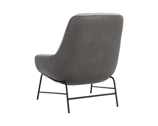 Sunpan Lucier Lounge Chair - Stylish Comfort with Durable Fabric and Elegant Matte Black Finish for Any Space Matte Black, Belfast Heather Grey / Bravo Ash