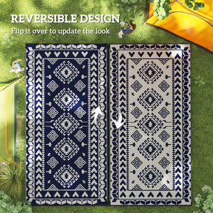 English Elm Patio Rug Reversible Polypropylene Geometric Outdoor Mat for Camping Rv Lawn Use T3971P421628