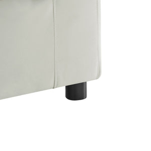 English Elm Caylie Modern Armchair with Plush Down-Fiber Cushions, Removable Covers, Solid Wood Legs Ivory B050P409002