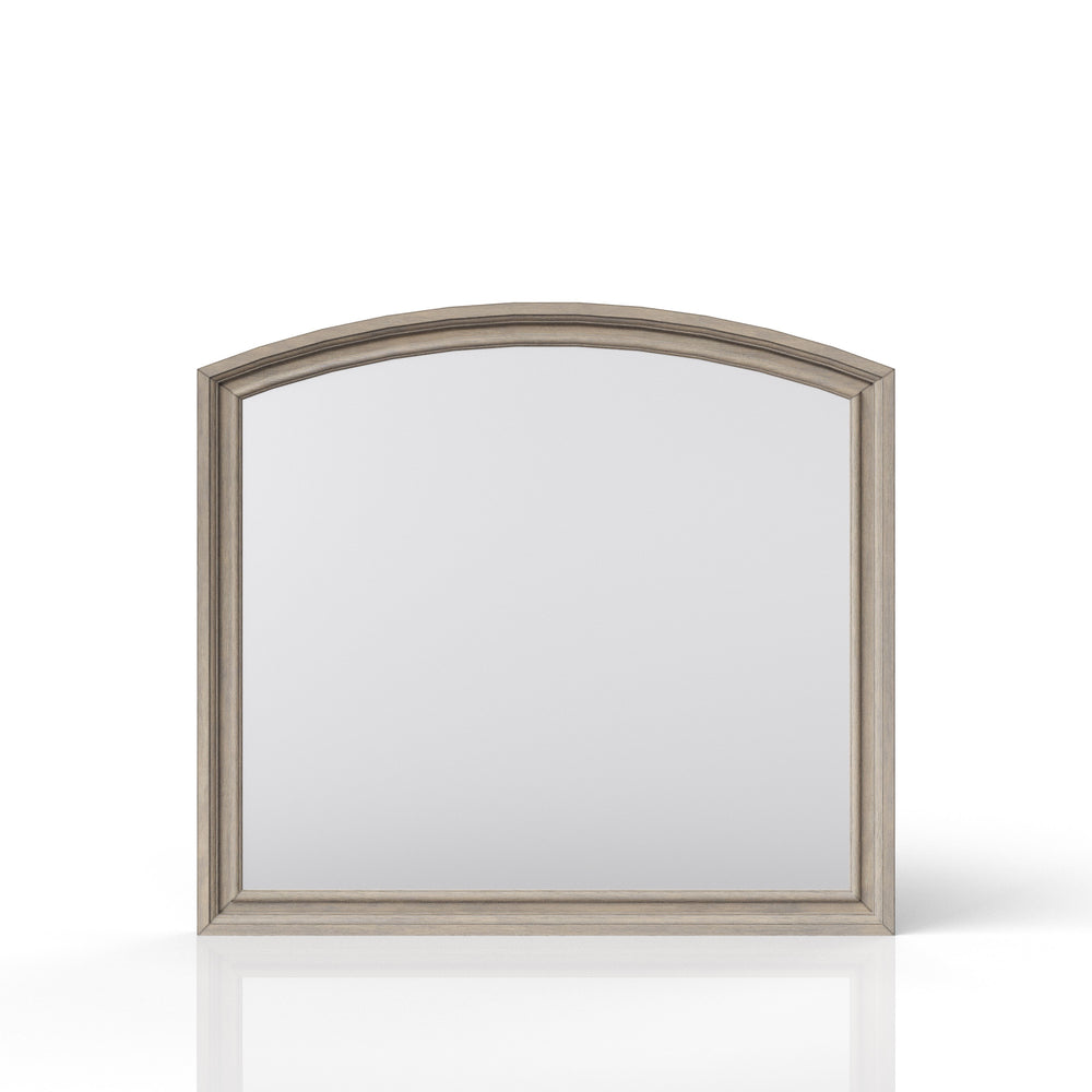 English Elm Antique Gray Dresser Mirror 44" Wide — Wood & Glass Vintage Finish, Wall or Dresser Mounted Elegance B2699P208274