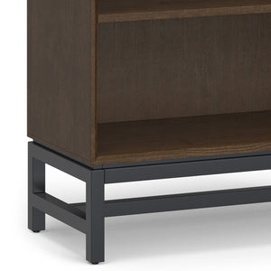 English Elm Banting Mid Century Open Shelf Bookcase Walnut Brown – Solid Rubberwood, Adjustable Shelves, Graphite Base B136P238600