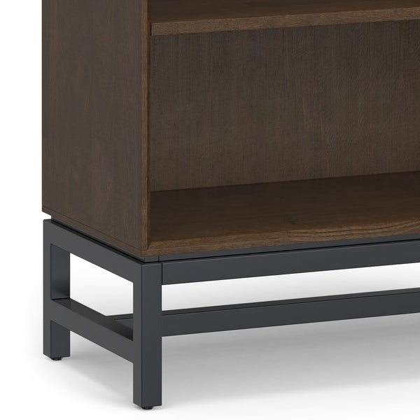 English Elm Banting Mid Century Open Shelf Bookcase Walnut Brown – Solid Rubberwood, Adjustable Shelves, Graphite Base B136P238600