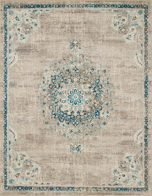 Unique Loom Penrose Alexis Machine Made Medallion Rug Gray, Beige/Blue/Ivory/Navy Blue 8' 0" x 10' 0"