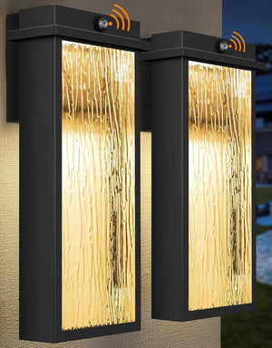 English Elm Outdoor Light Fixture Wall Light Black Dusk-to-Dawn Integrated LED 3000K Weatherproof Wall Lantern W3355P323231