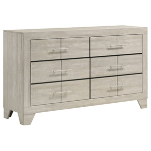 English Elm Pierce Queen Bedroom Set with Led Headboard Diamond Embossed High Gloss Finish B062S01770