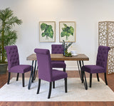 5-Piece Modern Dining Set with Hairpin Table & 4 Chairs in 4 Colors