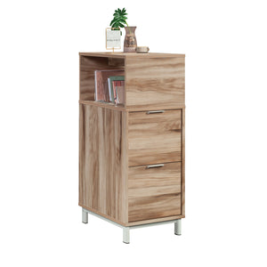 English Elm File File Tower Acacia Wood finish with Two Full-Extension Drawers, Metal Frame, Compact 28x21x32.5 B356P354440