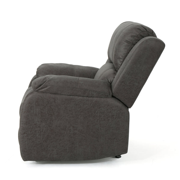 English Elm Christopher Knight Home® - Manual Recliner Chair Linen Upholstery, Compact Space-Saving Design with Dual-Angle Lever for Cozy Relaxation Slate 62812.00MFSLAT