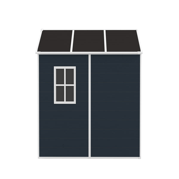 English Elm Campcraft Resin Storage Shed 6x6 Ft with Thick Pp Panels Uv Resistant Lockable W1598S00026