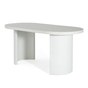 English Elm Christopher Knight Home® - Ellis Oval 67.5" Modern Outdoor Concrete Dining Table - White Terrazzo For Stylish Gatherings N773P285999T_N773P286000T