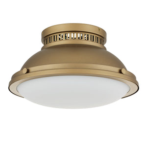 English Elm 2-light Dark Bronze Flush Mount Ceiling Fixture for Hallways Entryways and Bedrooms Brushed Brass B370P394557