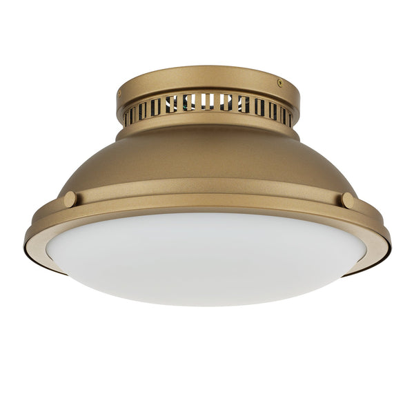 English Elm 2-light Dark Bronze Flush Mount Ceiling Fixture for Hallways Entryways and Bedrooms Brushed Brass B370P394557
