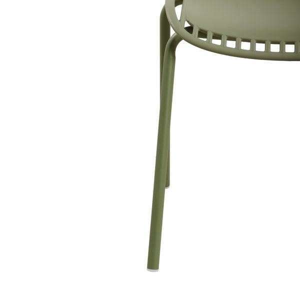 English Elm Eldred Outdoor Stackable Dining Chairs Set of 2 Uv Resistant Patio Seating Sage Green N776P390471G