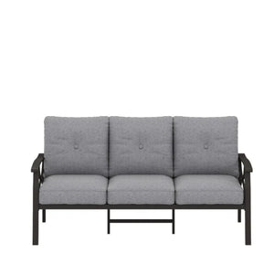English Elm 70 Inch All Weather Steel Outdoor Sofa Three Seat Rust Proof Powder Coated Patio Seating Gray+ Khaki B082P455149