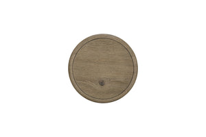 English Elm English Knotty Oak Veneer Round Accent Table Sculptural Base for Entryway or Bedroom B2699P437957