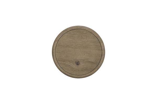 English Elm English Knotty Oak Veneer Round Accent Table Sculptural Base for Entryway or Bedroom B2699P437957