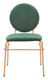 Odessa Dining Chair - Set of 2 Green & Gold 109804 Zuo Modern