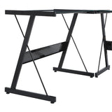 OSP Home Furnishings Prime L-Shape Desk Clear/Black