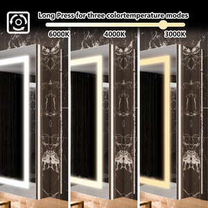 English Elm Smart Led Medicine Cabinet with Anti-fog Gfci Outlet Dimming Bathroom Storage W637P148122