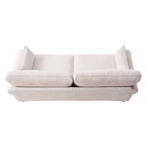 English Elm 80.7" Corduroy Upholstered Loveseat with Rolled Arms Solid Wood Iron Frame Modern W5515P488371