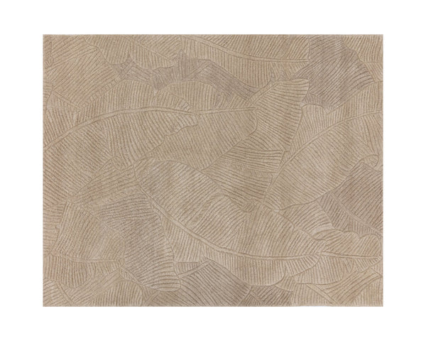 Sunpan Calathea Hand-Tufted Rug - Unique Artisan Craftsmanship with Tropical Palm Leaf Design for Your Home Sand