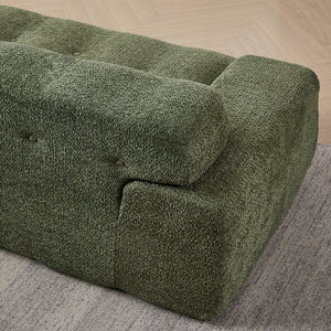 English Elm [video]87.4-inch Cloud Series Chenille Three-seater Sofa with Tufted Square Arms for Living Rooms Green W3505P383949