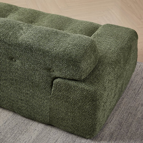 English Elm [video]87.4-inch Cloud Series Chenille Three-seater Sofa with Tufted Square Arms for Living Rooms Green W3505P383949