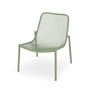English Elm Kincaid Outdoor Iron Mesh Conversation Set Rust Resistant Patio Chairs with Side Table Matte Green N775P392159G