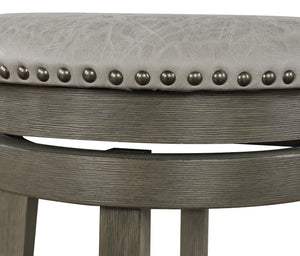 OSP Home Furnishings Round Backless Swivel Stool 2 Pack Dove / Antique Grey