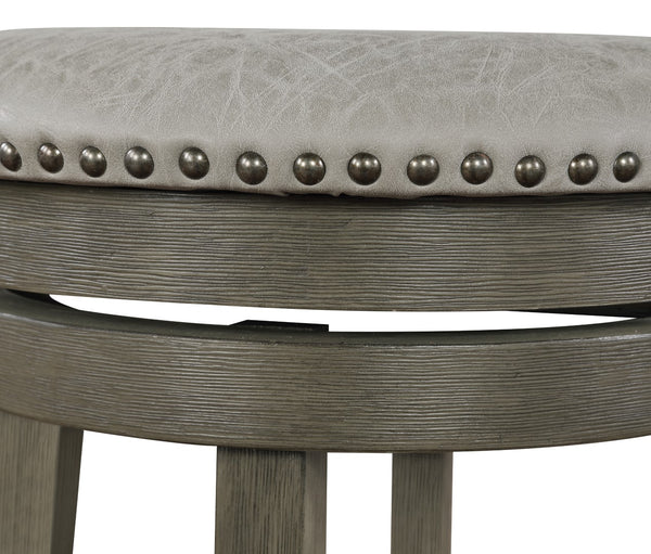 OSP Home Furnishings Round Backless Swivel Stool 2 Pack Dove / Antique Grey