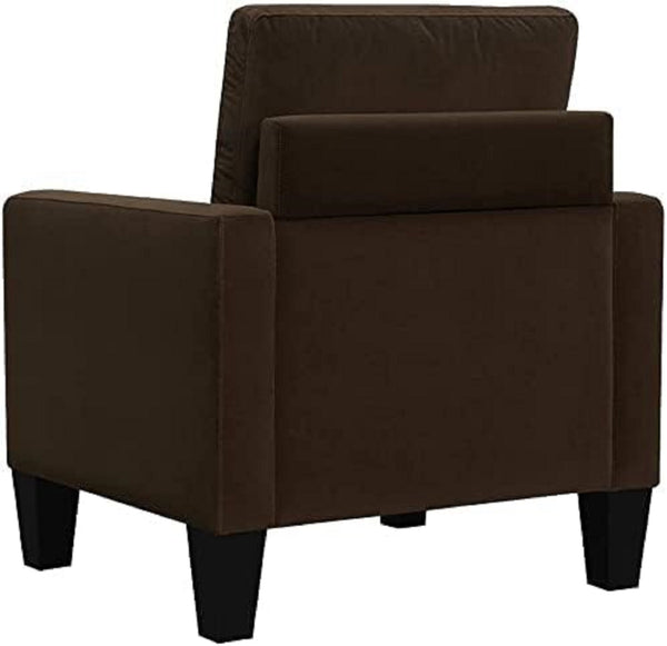 English Elm 1pc Mid-century Modern Accent Chair Microfiber Upholstery Tapered Legs Cozy Seating Brown B011P201578