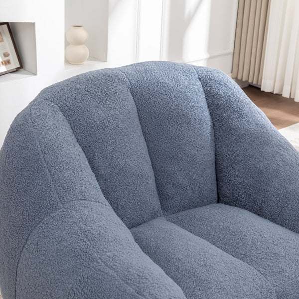 English Elm Bean Bag Chair Oversized Faux Fur Memory Foam Lounge Seat for Dorm or Living Room Light Blue W2200P302144