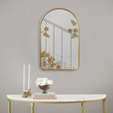 Madison Park Adaline Glam/Luxury Arched Metal Floral Wall Mirror MP95F-0315 Gold