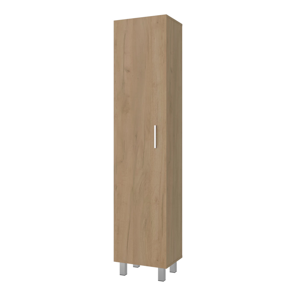 English Elm Natural Finish Slim Tall Cabinet with Fixed Shelves for Laundry and Utility Rooms Oak B062P476865