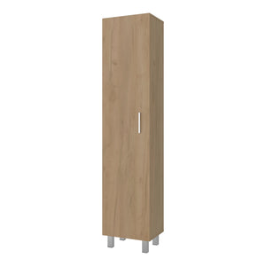 English Elm Natural Finish Slim Tall Cabinet with Fixed Shelves for Laundry and Utility Rooms Oak B062P476865