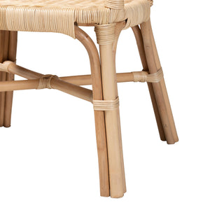 English Elm Modern Handwoven Rattan Dining Chair Artisan Crafted for Bohemian Coastal Rooms B2750P467668