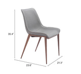 Magnus Dining Chair - Set of 2 Slate Gray & Walnut 109934 Zuo Modern