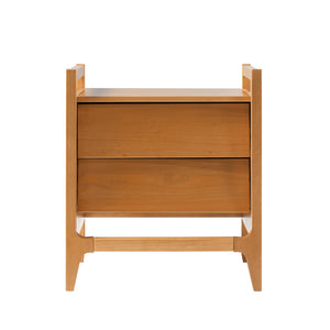 English Elm Walker Edison - Scandi Caramel Solid Pine Nightstand with Angled Drawer Fronts, Minimalist Modern Design, Sustainable Wood B185P168966