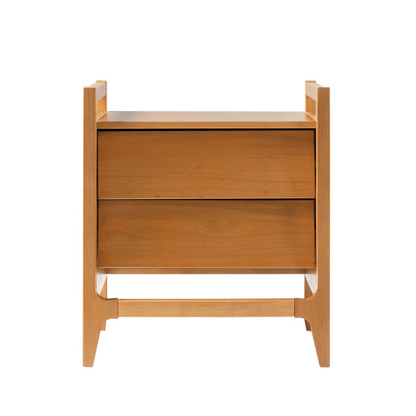 English Elm Walker Edison - Scandi Caramel Solid Pine Nightstand with Angled Drawer Fronts, Minimalist Modern Design, Sustainable Wood B185P168966