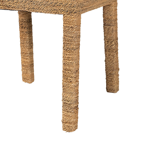 English Elm Bohemian Handwoven Kubu Rattan Mahogany Wood Dining Chair Organic Eclectic Style B2750P467724