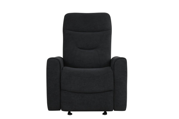 English Elm Paterson Microsuede Velvet Rocker Recliner Plush Swivel Chair for Living Room Black B078P497895