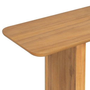 English Elm Mirod Acacia Veneer Console Table with U-base and Curved Edges for Entryway Natural N760P237958N