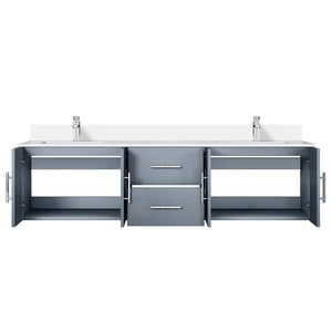 English Elm Dark Grey Double Bath Vanity 72" W x 22" D with Cultured Marble Top, Soft-Close Drawers, Faucet Set B2731P258698