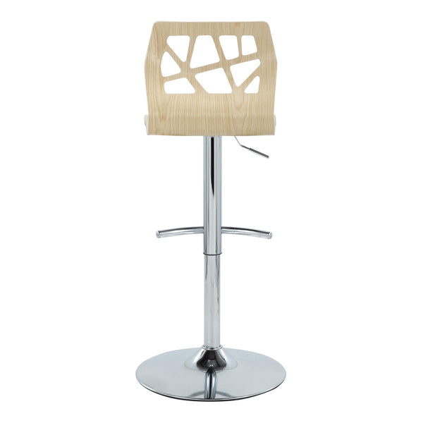 English Elm Adjustable Swivel Barstools Mid-century Modern Walnut and Cream Faux Leather Set of 2 B202S02182