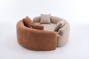 English Elm LY-042 Zen-Inspired S-Curved Dual-Depth Loveseat with Chenille Upholstery, Ready-to-Use Comfort Coral W2231P329722