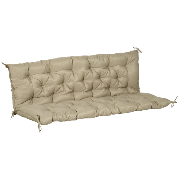 English Elm Outsunny Overstuffed Tufted Patio Bench Cushion Set with Backrest for Porch Swing W2225P174517